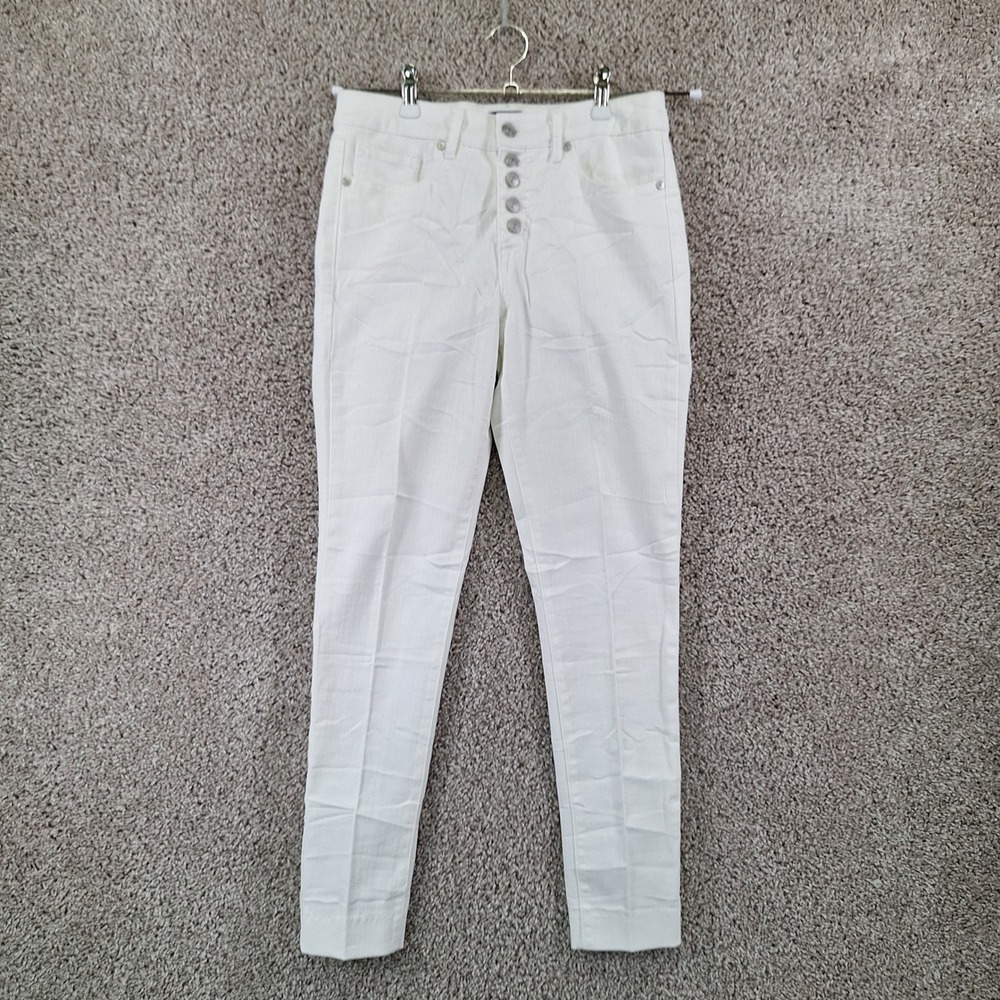 Scoop Jeans Women 2 (Fits W28xL27) White High Rise Skinny Button Fly Minimalist